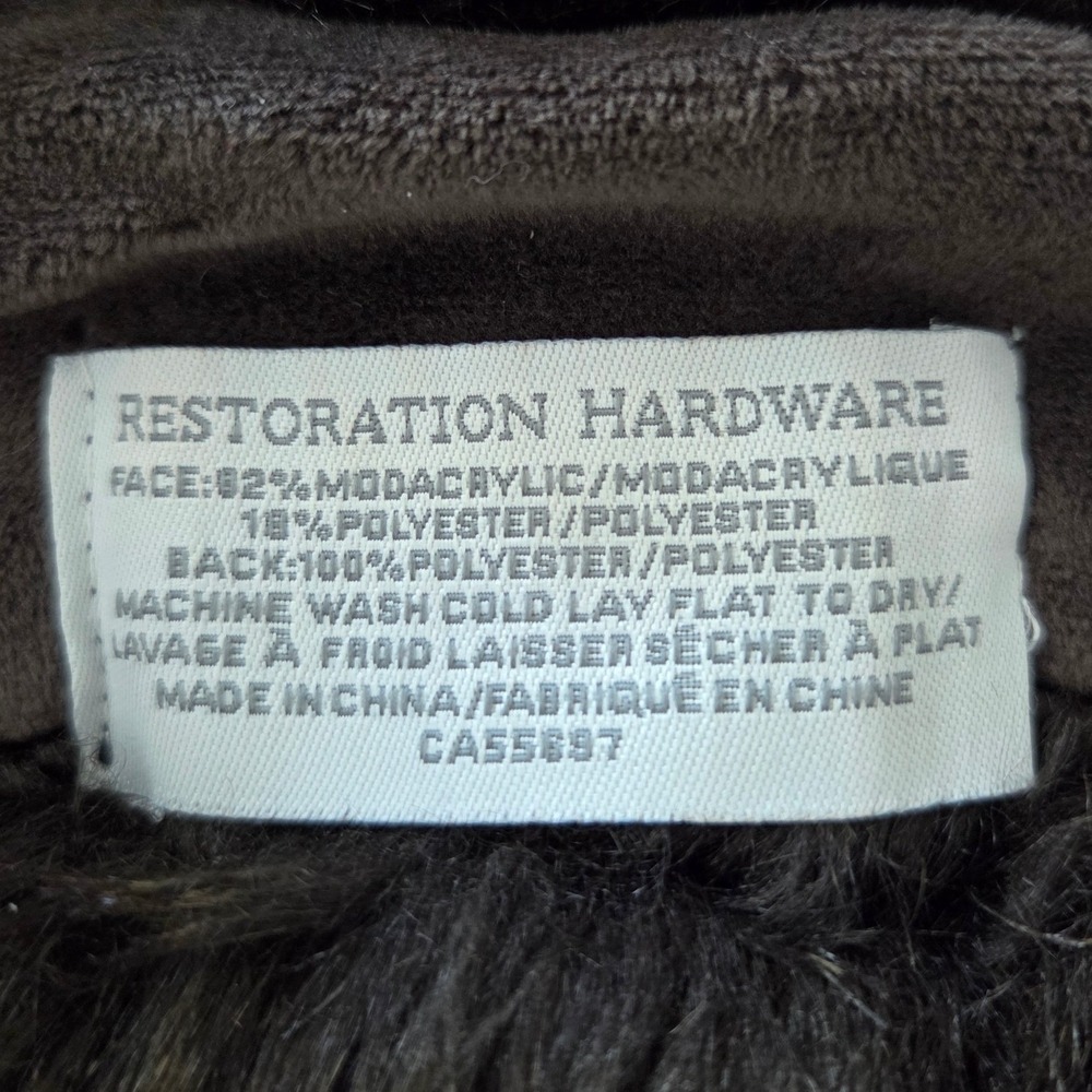 Restoration Hardware Faux‎ Fur Pull Through Scarf Brown Plush Winter Neck Warmer - Picture 4 of 4